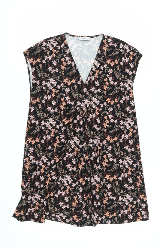 MNG Basics Women's Black Floral Dress Size 8
