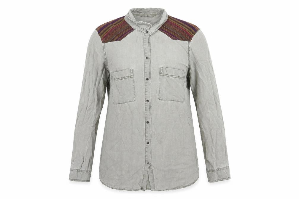 Zara Women's Grey Button-Up Shirt M, Lyocell