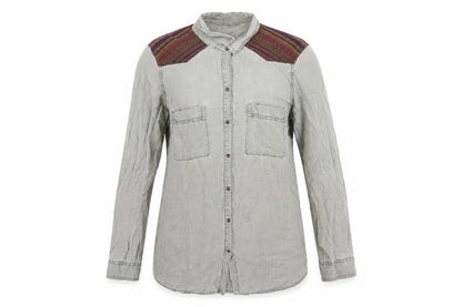 Zara Women's Grey Button-Up Shirt M, Lyocell