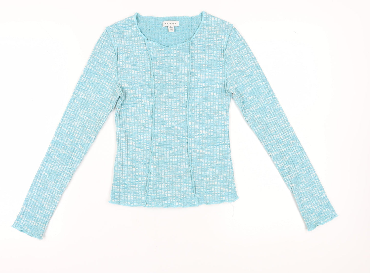 Topshop Women's Blue Jersey Top Size S - Casual and Comfy
