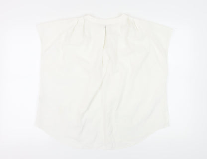 Back view of Soon Women's Ivory Blouse, size 18, Basic Lightweight