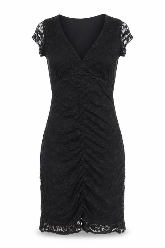 H&M Women's Black XS Lace Sheath Dress for Parties