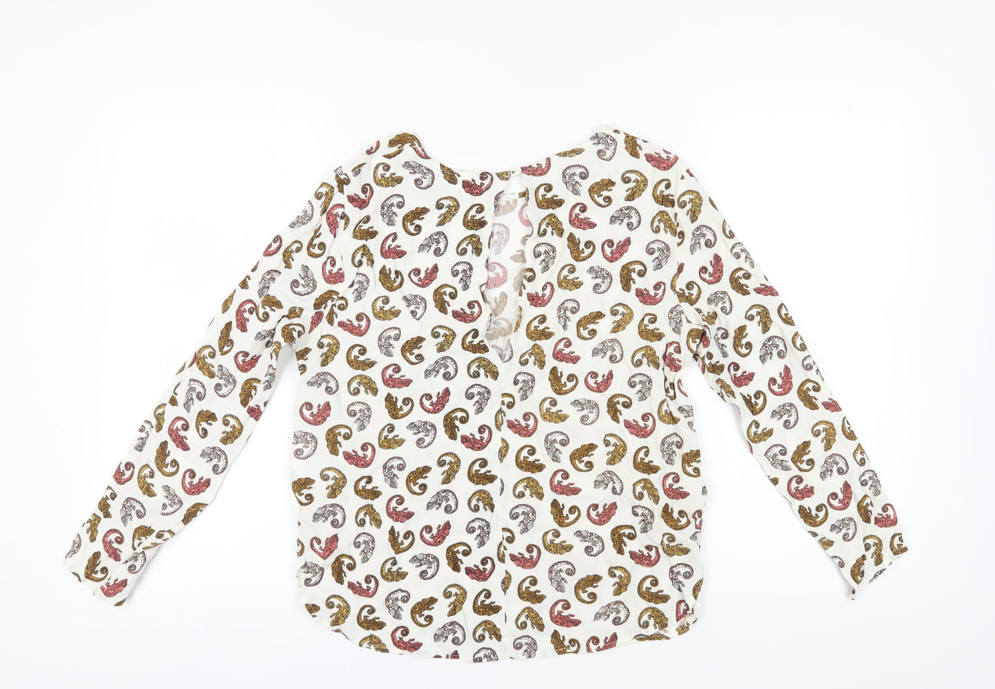 H&M Women's Multicoloured Paisley Blouse, Size 12