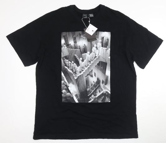 Bershka Men's Black Squid Game T-Shirt Size M