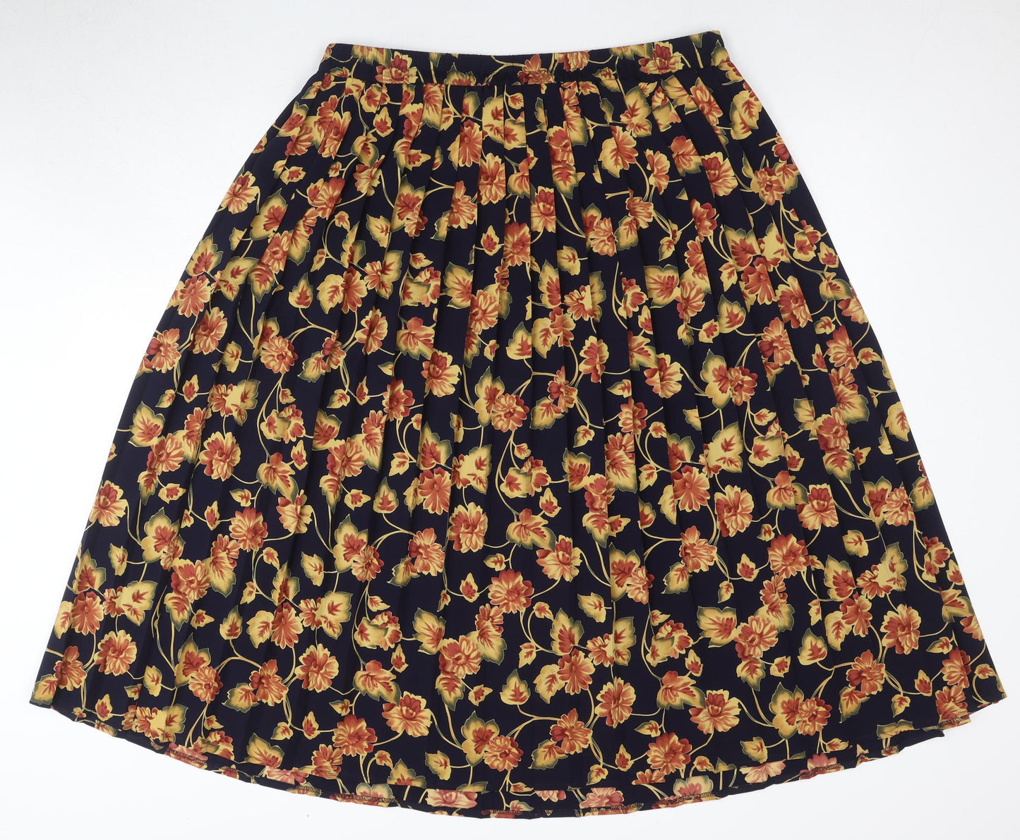 Debenhams Women's Multicoloured Pleated Floral Midi Skirt Size 16