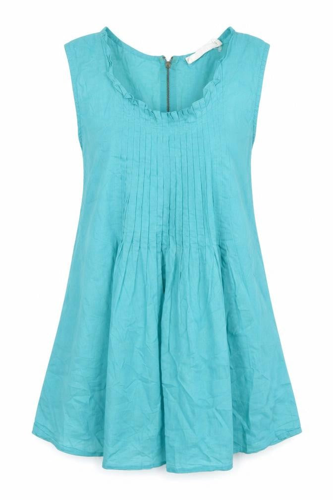 Oasis Women’s Blue Sleeveless Tunic Blouse Size 8