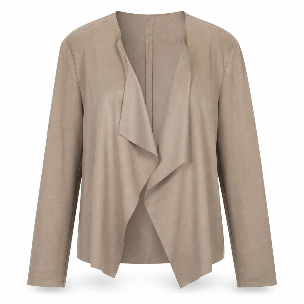 Zara Women's Beige Basic Jacket, Size L, Casual Open Style