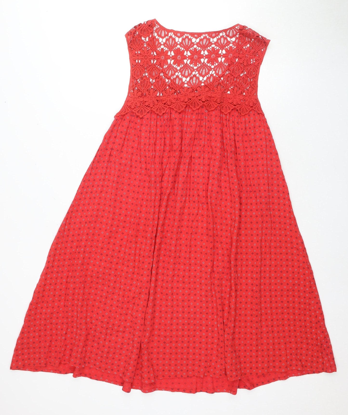 Roman Women's Red Trapeze Dress Size 10 Sleeveless