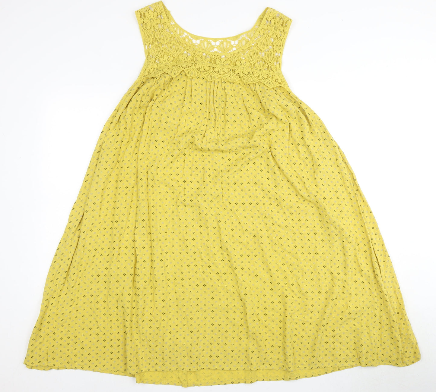 Roman Women's Yellow Crochet Casual Dress, Size 10