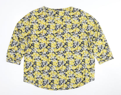 Additional front view of Marks & Spencer Floral Yellow Blouse -, size 18