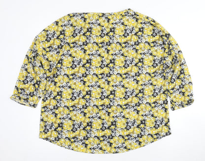 Back view of Marks & Spencer Floral Yellow Blouse -, size 18