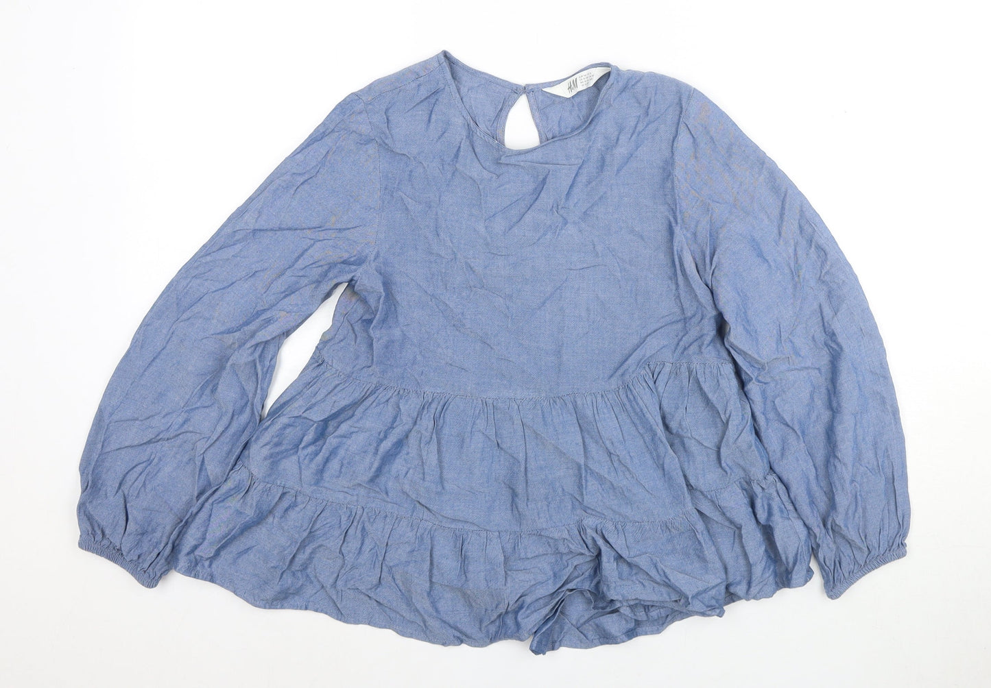 H&M Women’s Blue Tunic Blouse, Size 12, Casual