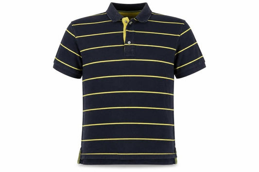 Tyrwhitt Men's Black Striped Polo Shirt Size L