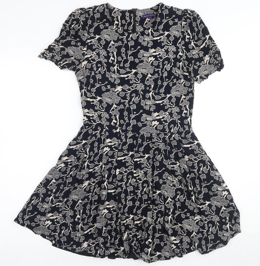 Vaudeville & Burlesque Women's Black Floral Dress S