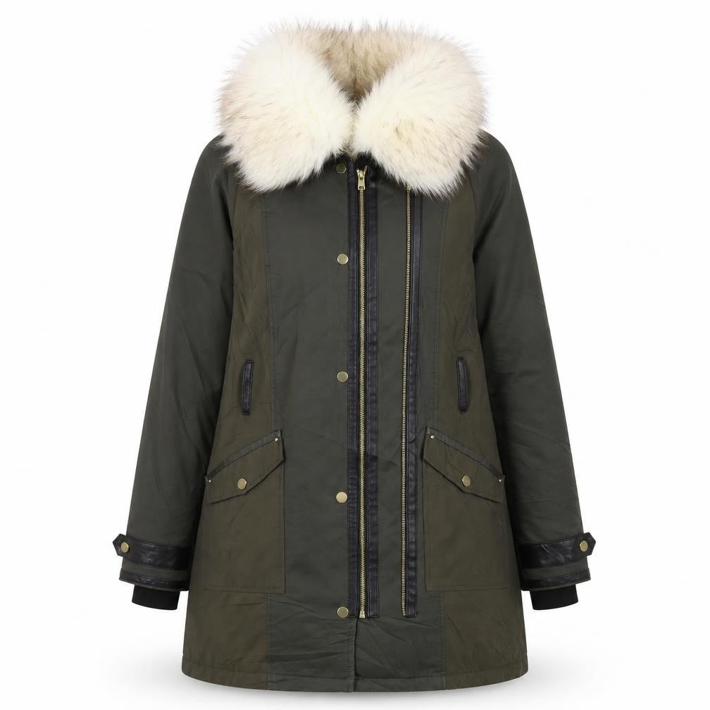 River Island Women's Green Parka Coat Size 12