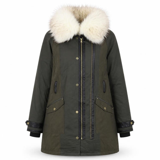 River Island Women's Green Parka Coat Size 12