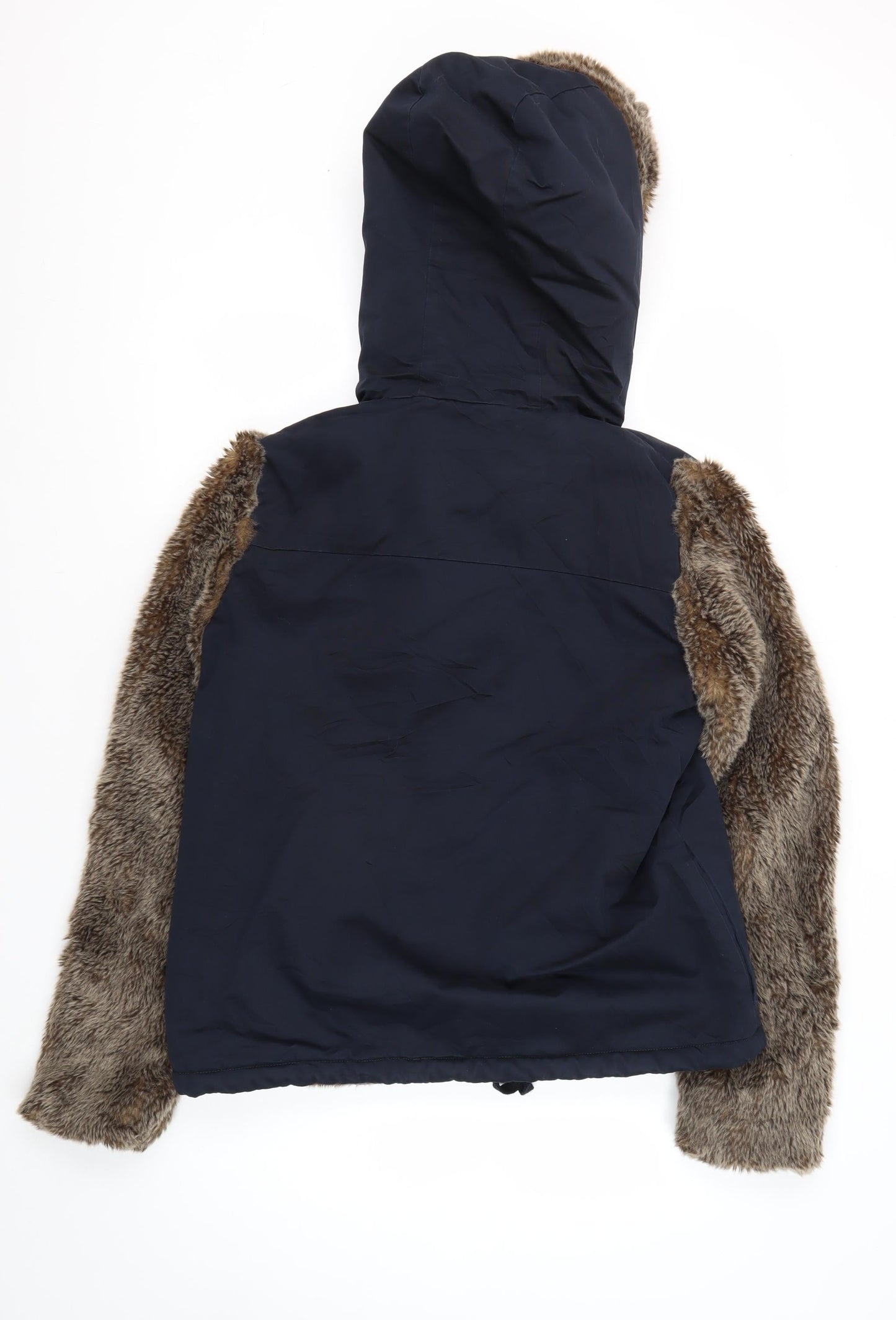 Topshop Women's Black Hooded Puffer Jacket Size 12