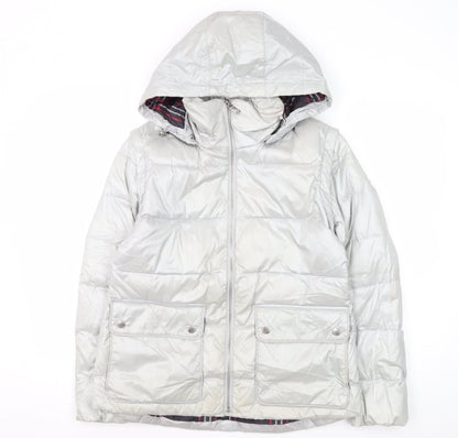Lands' End Women's Silver XS Puffer Jacket - Petites