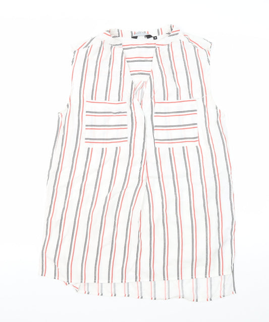 New Look Women's Striped Sleeveless V-Neck Blouse Size 10