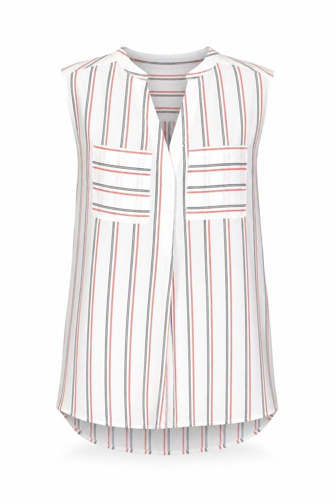 New Look Women's Striped Sleeveless V-Neck Blouse Size 10