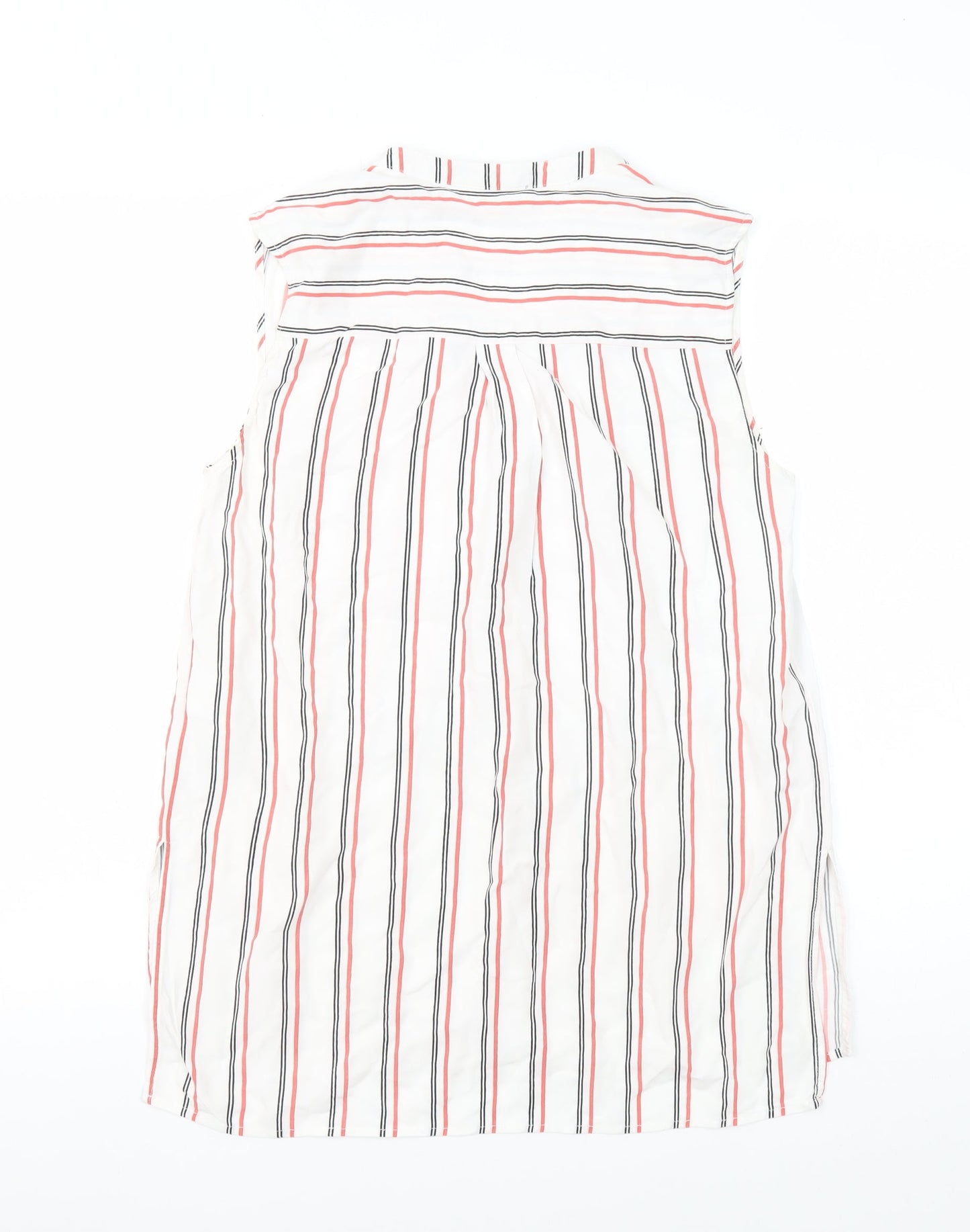New Look Women's Striped Sleeveless V-Neck Blouse Size 10