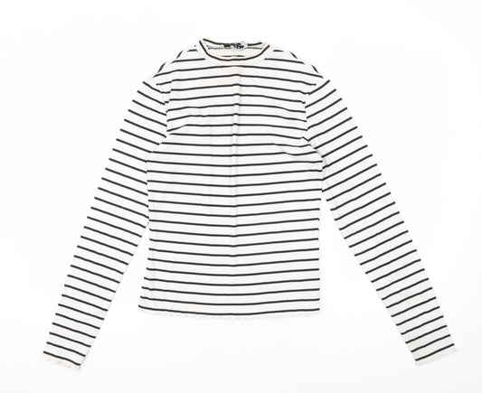 NA-KD Women's White Striped Long Sleeve T-Shirt