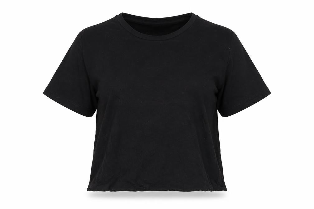 Khaadi Women's Black Basic T-Shirt, Size S, Crew Neck