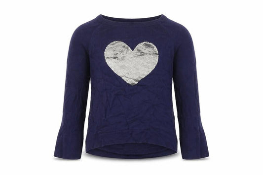 Gap Girls Blue Sequin Heart Pullover Jumper L