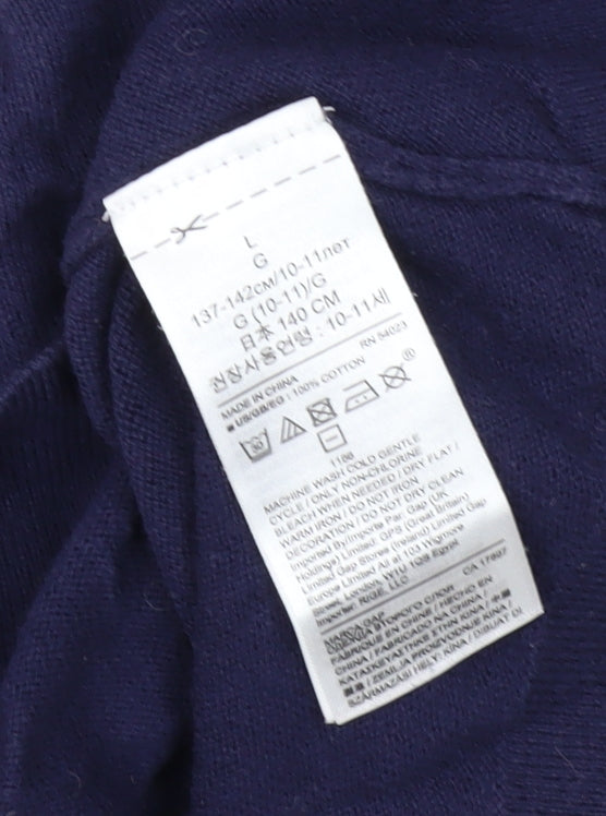 Gap Girls Blue Sequin Heart Pullover Jumper L