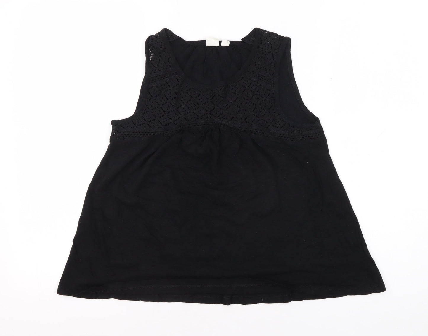 Gap Women's Black Tank Top, 2XS, Sleeveless Crochet
