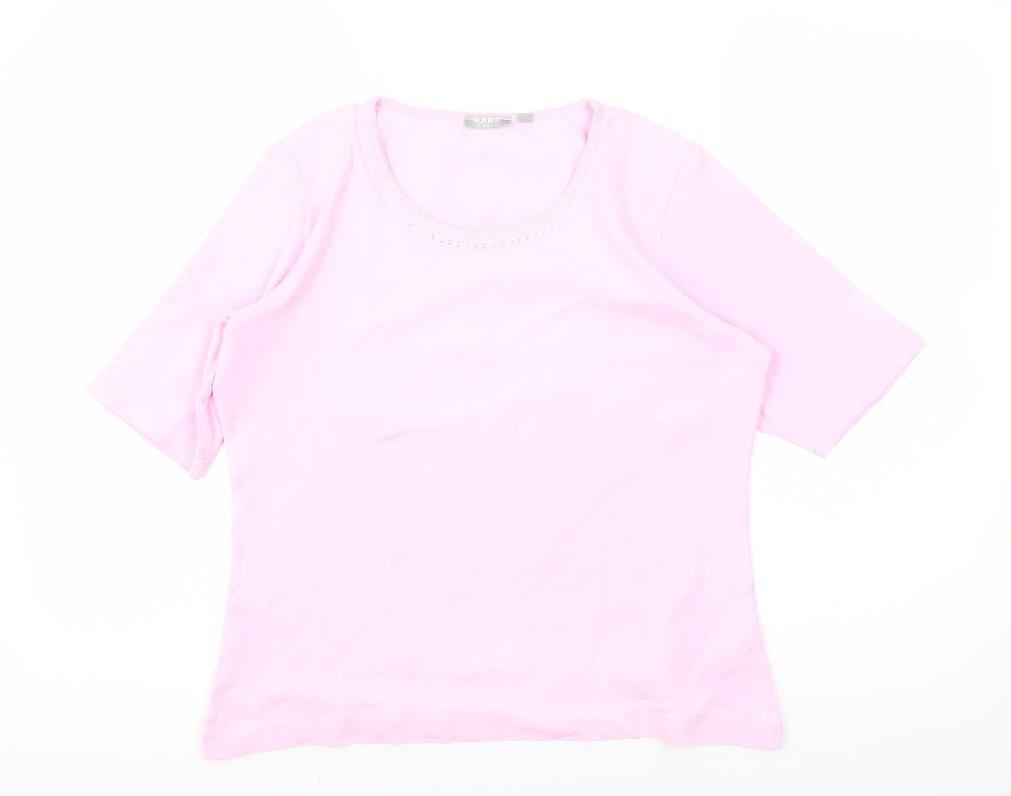 Rabe Women's Pink Basic T-Shirt - Size 8 Short Sleeve