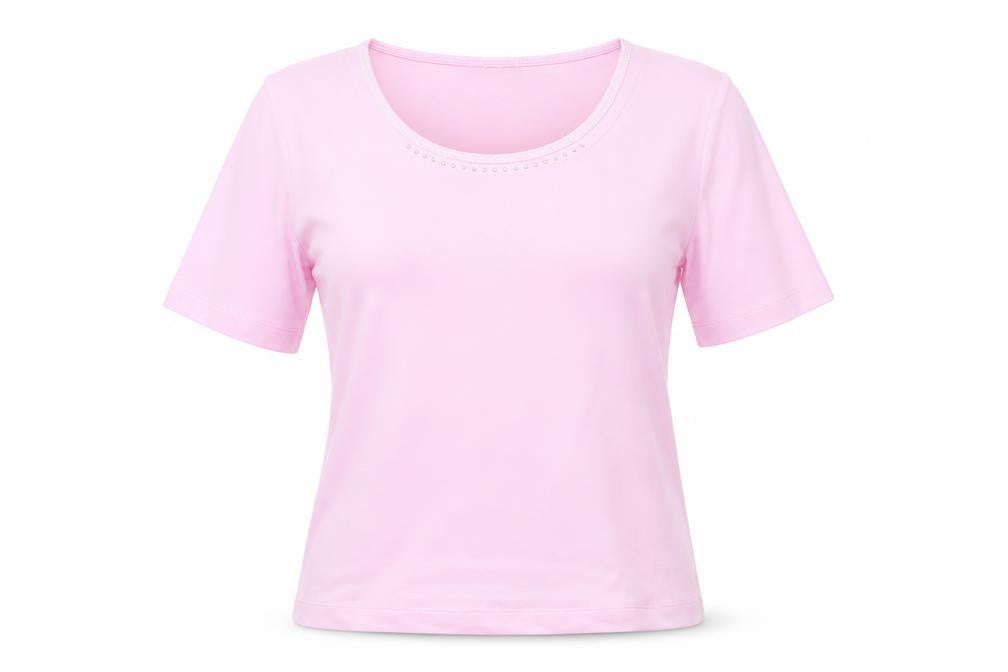 Rabe Women's Pink Basic T-Shirt - Size 8 Short Sleeve