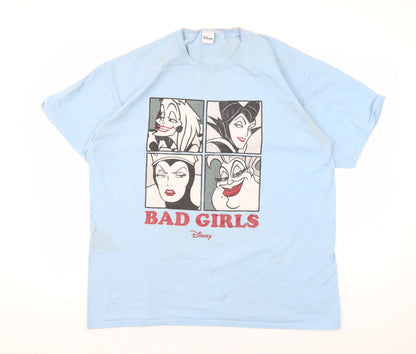 Preloved Disney Blue XL Cartoon Crew Neck T-Shirt - Front