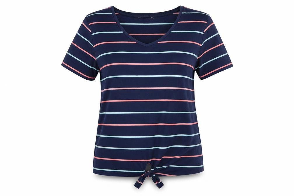 Red Herring Women's Multicoloured Striped T-Shirt Size 16