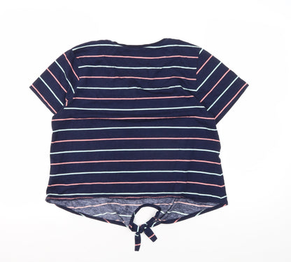 Back view of Red Herring Women's Multicoloured Striped T-Shirt, size 16