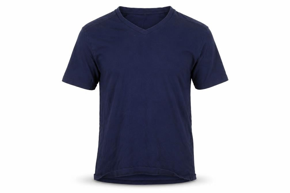 Donnay Men's Blue V-Neck T-Shirt Medium Cotton