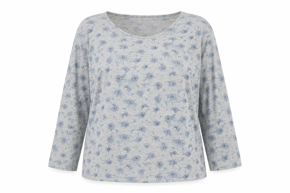 Lily Women's Grey Floral V-Neck Pullover