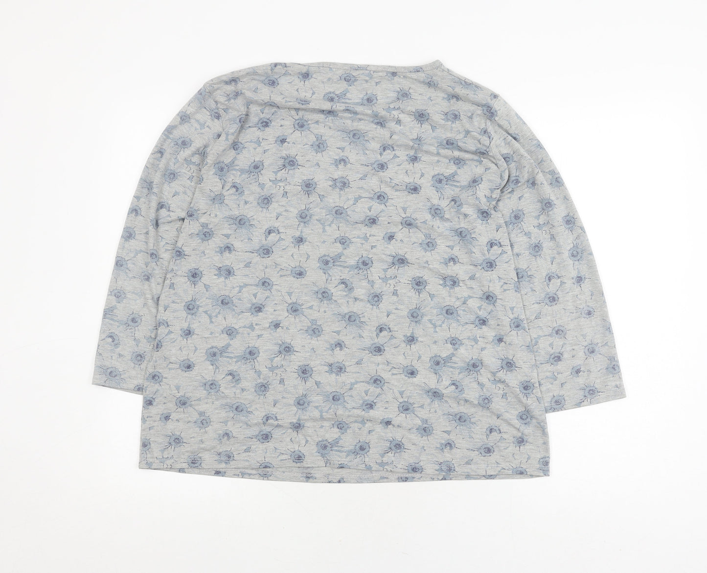 Lily Women's Grey Floral V-Neck Pullover