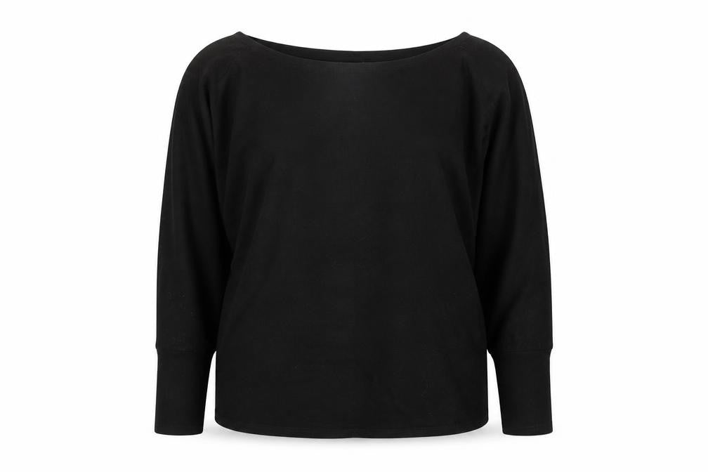 odosalii Women's Black Boat Neck Pullover Jumper M