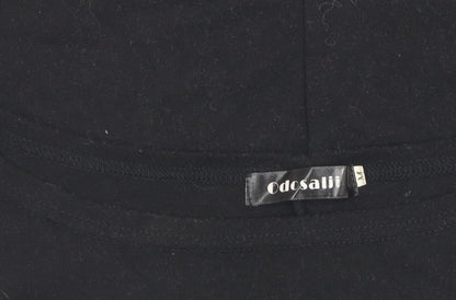 odosalii Women's Black Boat Neck Pullover Jumper M