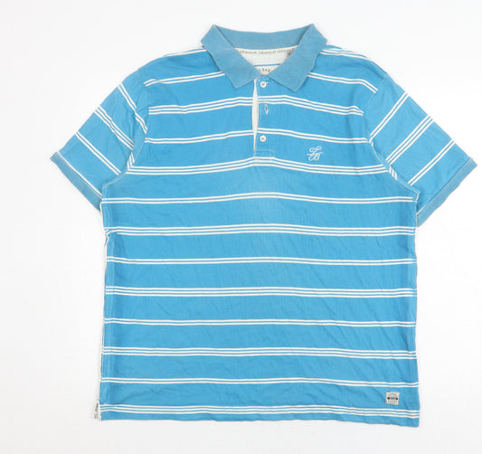 Ted Baker Men's Blue Striped Polo Shirt, Size 5