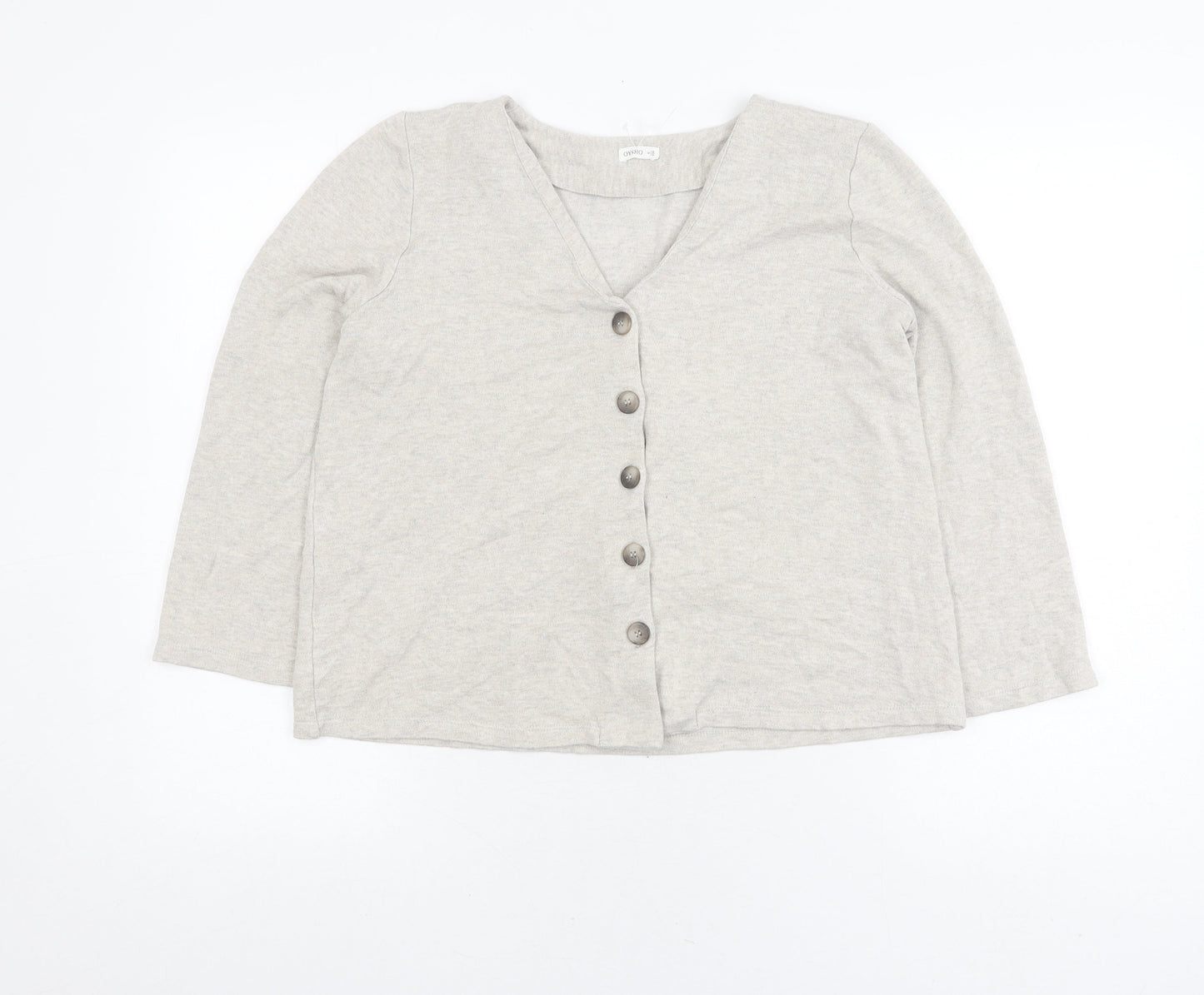 Oysho Women's Grey Cardigan Size S V-Neck Button
