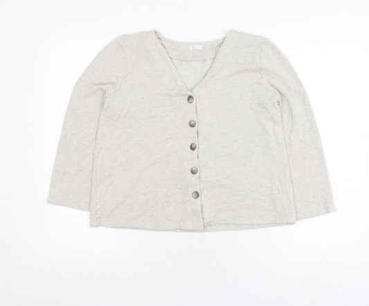 Oysho Women's Grey Cardigan Size S V-Neck Button