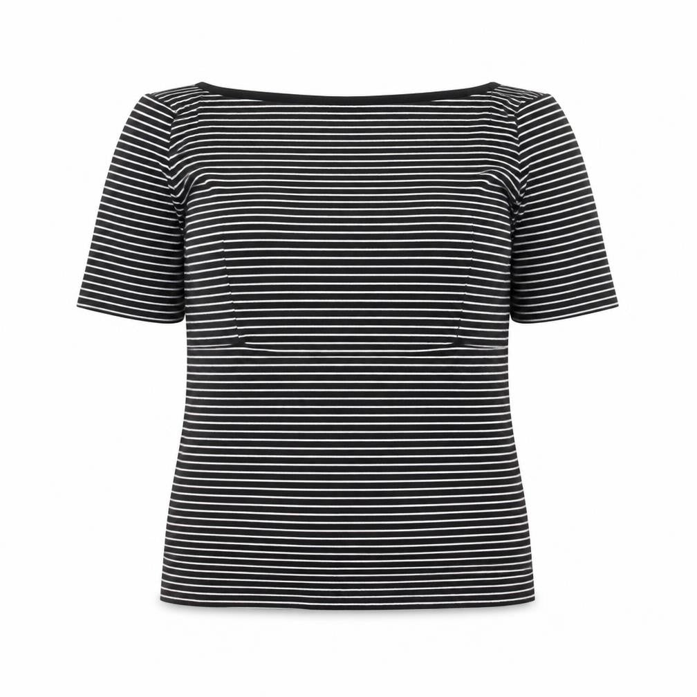 Whistles Women's Black Striped Jersey Top Size 10