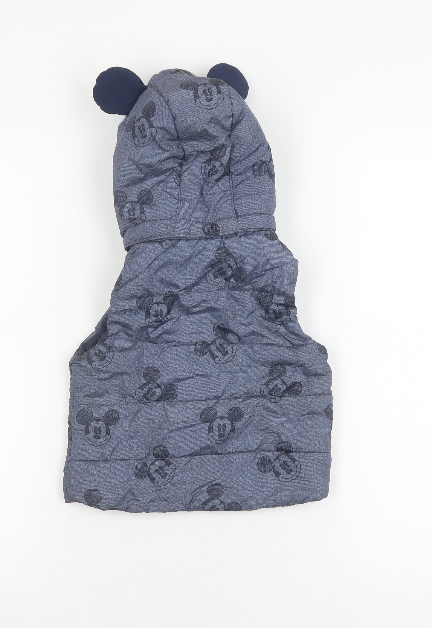 H&M Boys Blue Mickey Mouse Puffer Jacket 18 Months