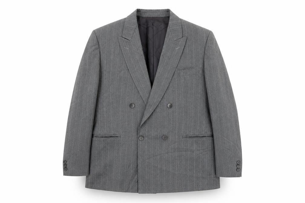 Chatsworth Men's Grey Double-Breasted Blazer, Size 44
