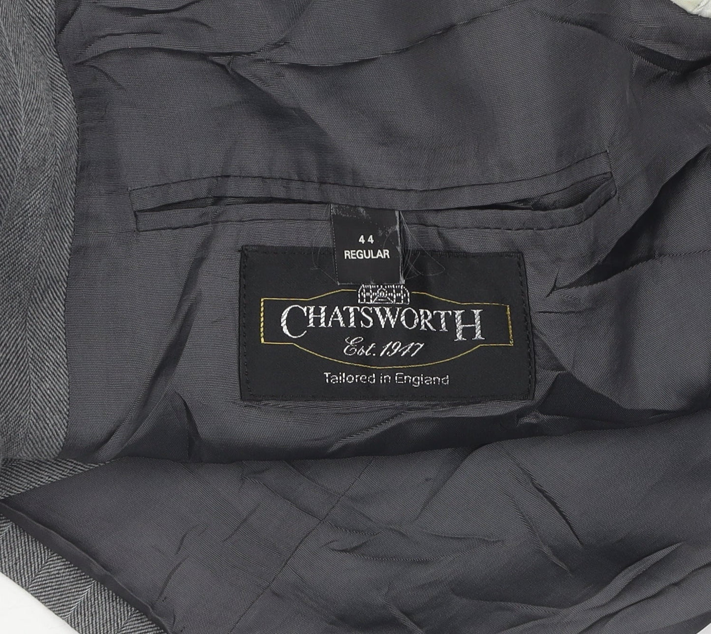 Chatsworth Men's Grey Double-Breasted Blazer, Size 44