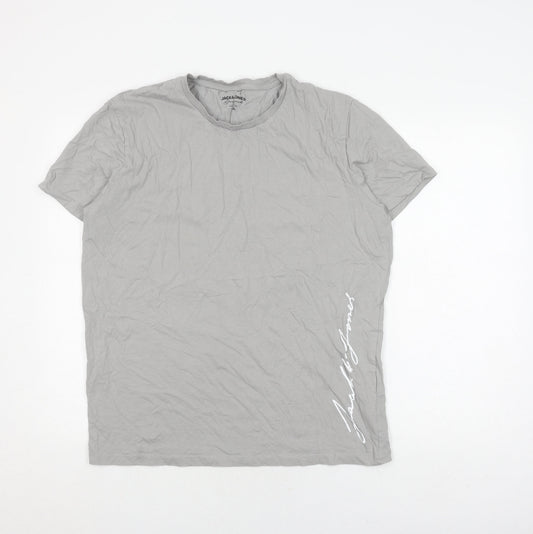 Jack & Jones Men's Grey XL Crew Neck T-Shirt