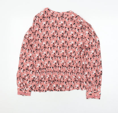 Marks & Spencer Women's Pink Floral Blouse Size 12