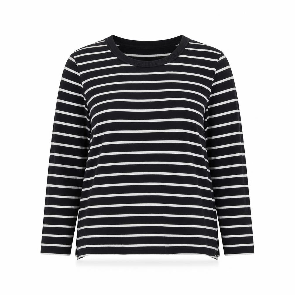 French Connection Women's Black Striped Pullover Jumper Size 12